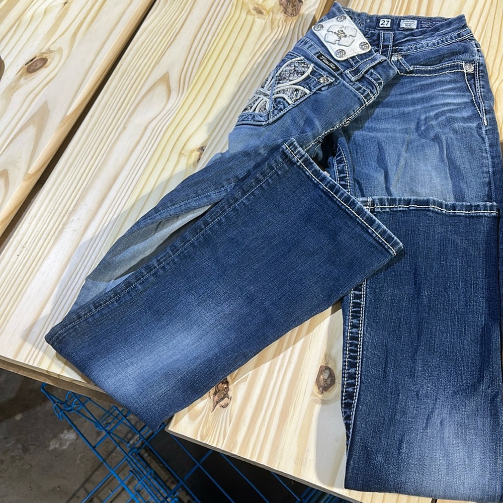 Blue Embellished Jeans